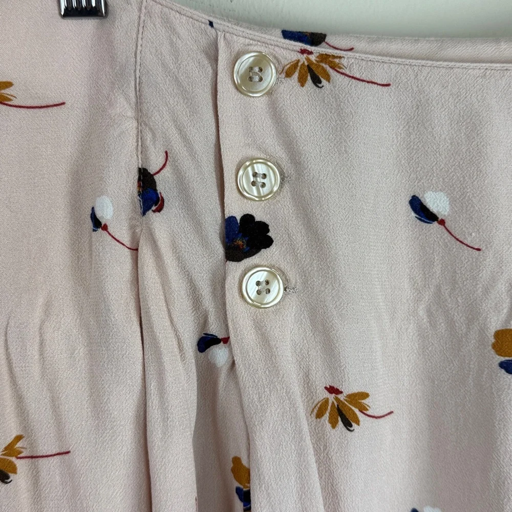 Free People Lovers Lane Floral‎ Button-Accent Pink Mini Skirt Size 4 - Picture 3 of 8